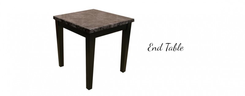 American Imports Black Faux Marble End Table 
